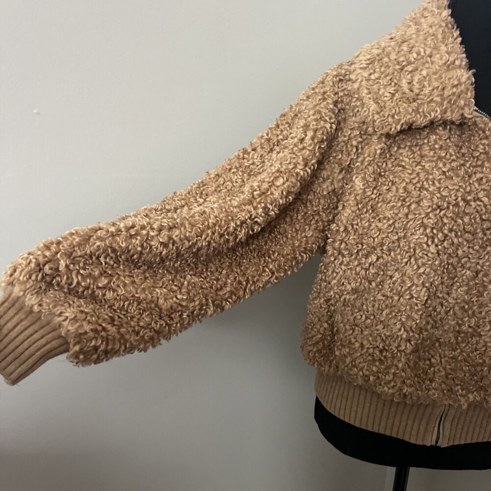 Rebecca Taylor La Vie Faux Shearling Jacket Bomber Jacket Size Medium - Picture 4 of 11